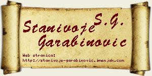 Stanivoje Garabinović vizit kartica